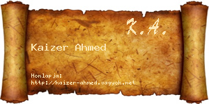 Kaizer Ahmed névjegykártya